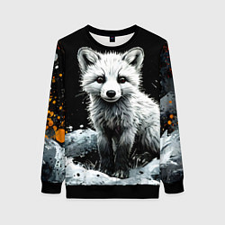 Женский свитшот Песец на черном