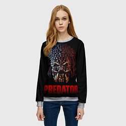 Свитшот женский Хищник из черепов, цвет: 3D-меланж — фото 2