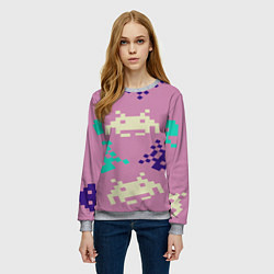 Свитшот женский Пиксели фильтр, цвет: 3D-меланж — фото 2