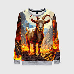 Женский свитшот Козел в огне