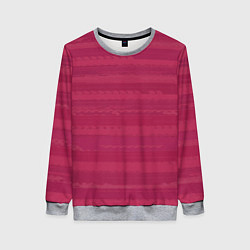 Свитшот женский Малиновый розовый полосатый, цвет: 3D-меланж