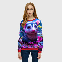Свитшот женский Малыш опоссум, цвет: 3D-красный — фото 2