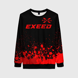 Свитшот женский Exeed - red gradient посередине, цвет: 3D-черный