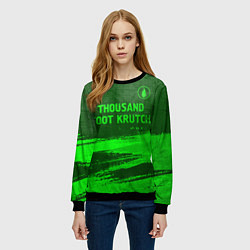 Свитшот женский Thousand Foot Krutch - green gradient посередине, цвет: 3D-черный — фото 2