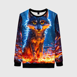 Женский свитшот Волк искры под лапами