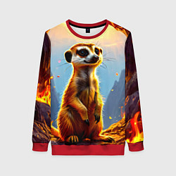 Женский свитшот Сурикат в огне