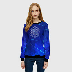 Свитшот женский Coldplay blue poly, цвет: 3D-черный — фото 2