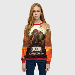 Свитшот женский Палач рока Doom the dark ages, цвет: 3D-красный — фото 2