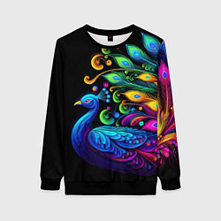 Свитшот женский Neon peacock - art, цвет: 3D-черный