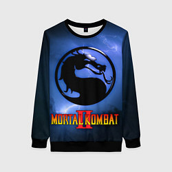 Свитшот женский Мортал комбат 2 - логотип, цвет: 3D-черный