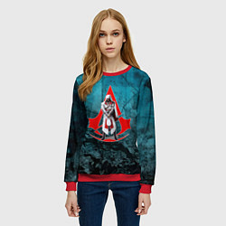 Свитшот женский Персонаж Assassins Creed, цвет: 3D-красный — фото 2