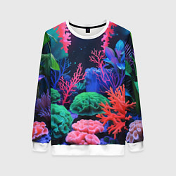 Женский свитшот Подводный мир с кораллами