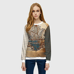 Свитшот женский Кактус в сердце, цвет: 3D-белый — фото 2