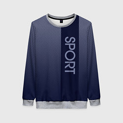 Женский свитшот Sport тёмно-синий вертикальная полоса