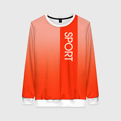 Женский свитшот Sport красно-оранжевый с вертикальной полосой