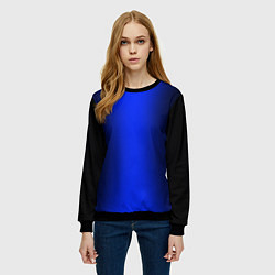 Свитшот женский Чёрно-синий градиент по центру, цвет: 3D-черный — фото 2