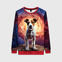 Женский свитшот Фокстерьер в космосе