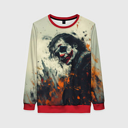 Свитшот женский Джокер стиль красок, цвет: 3D-красный