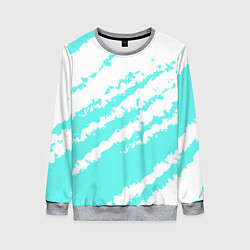 Свитшот женский The color is light blue and white, цвет: 3D-меланж