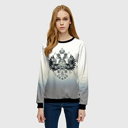 Свитшот женский Государственный герб Российской империи градиент, цвет: 3D-черный — фото 2