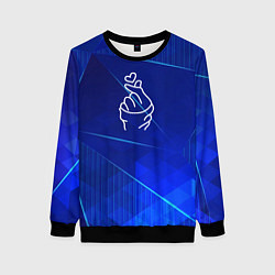 Свитшот женский K Pop blue poly, цвет: 3D-черный
