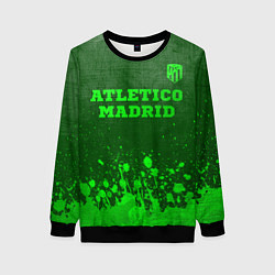 Свитшот женский Atletico Madrid - green gradient посередине, цвет: 3D-черный