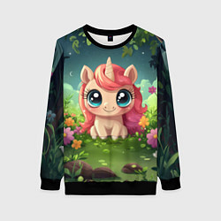 Свитшот женский Рыжая единорожка, цвет: 3D-черный