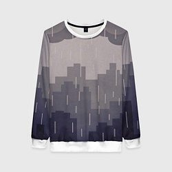 Свитшот женский Вечерний дождь, цвет: 3D-белый