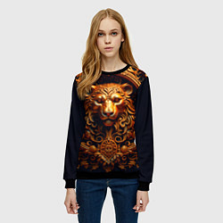 Свитшот женский Лев узор, цвет: 3D-черный — фото 2