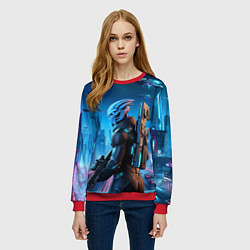 Свитшот женский Mass Effect - neon glow fantastic, цвет: 3D-красный — фото 2