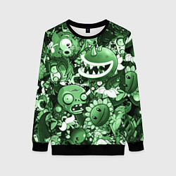 Женский свитшот Растения против зомби в зеленом цвете