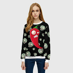 Свитшот женский Перчик из игры растения против зомби, цвет: 3D-белый — фото 2