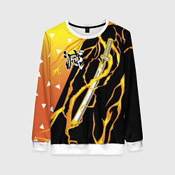 Свитшот женский Zenitsu Agatsuma - Kisatsutai, цвет: 3D-белый