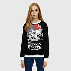 Свитшот женский Кокушибо Тсугикуни демон, цвет: 3D-белый — фото 2