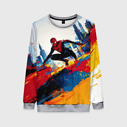 Женский свитшот Человек - паук и пролитая краска