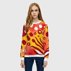 Свитшот женский Африканский паттерн, цвет: 3D-белый — фото 2
