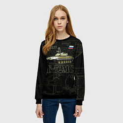 Свитшот женский Т-72 основной боевой танк, цвет: 3D-черный — фото 2