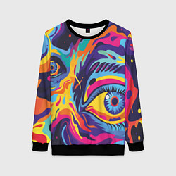 Свитшот женский Глаза вселенной, цвет: 3D-черный