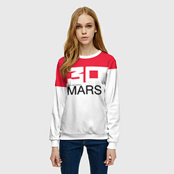 Свитшот женский 30 Seconds to Mars poster, цвет: 3D-белый — фото 2