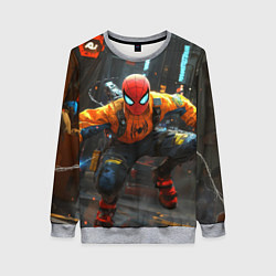 Женский свитшот Человек паук бежит