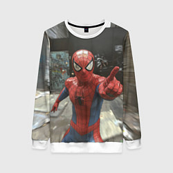 Женский свитшот Человек паук предупреждает