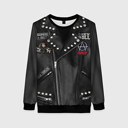 Свитшот женский Король и шут косуха, цвет: 3D-черный