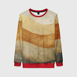 Женский свитшот Бежево-золотые полосы с блестками