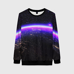 Женский свитшот Планета и неоновое свечение