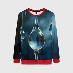 Свитшот женский Люди в каплях, цвет: 3D-красный