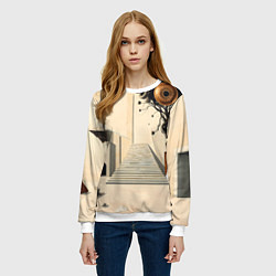 Свитшот женский Архитектурный сюр, цвет: 3D-белый — фото 2