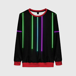 Свитшот женский Neon stripes, цвет: 3D-красный