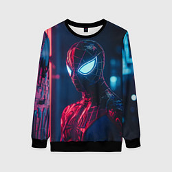 Женский свитшот Человек-паук с неоновыми глазами