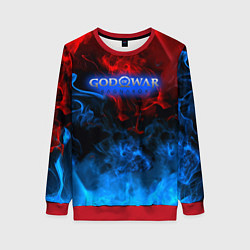 Свитшот женский God of War битва огня, цвет: 3D-красный