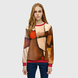 Свитшот женский Фрагментированная композиция, цвет: 3D-красный — фото 2